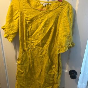 Boden Bright Yellow Linen Dress